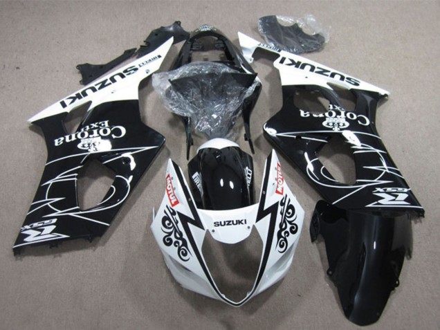 Comprar Carenados Moto Suzuki GSXR 1000 2003-2004 - Blanco Negro Brillante Corona Extra Motul