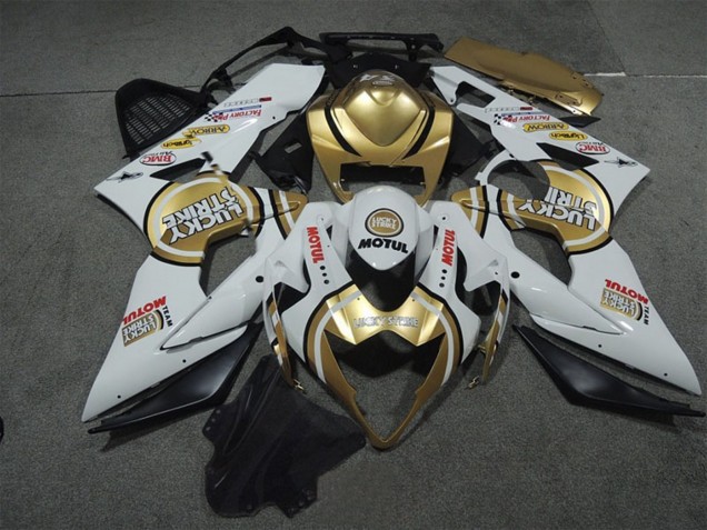 Comprar Carenados Moto Suzuki GSXR 1000 2005-2006 - Blanco Oro Lucky Strike Motul