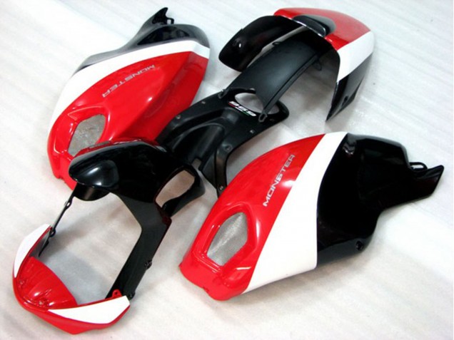 Comprar Carenado Moto Ducati Monster 696 2008-2012 - Blanco Rojo Negro Brillante