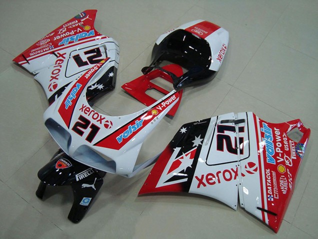 Comprar Carenados Moto Ducati 748 916 996 996S 1993-2005 - Blanco Rojo Negro Brillante Valsir Xerox 21