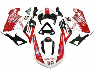 Comprar Carenados Moto Ducati 848 1098 1198 2007-2014 - Blanco Rojo Negro Brillante Valsir Xerox 50