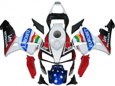 Comprar Carenado Moto Honda CBR600RR 2003-2004 - Blanco Rojo Azul Negro Brillante EuroBet