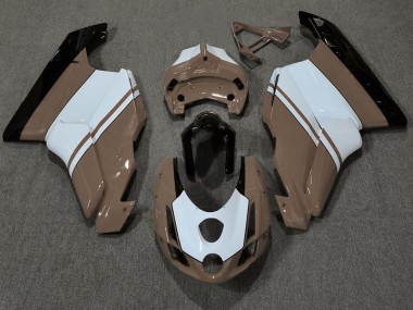 Marrón Brillante & Blanco 2003-2004 Ducati 749 999 Carenados Moto