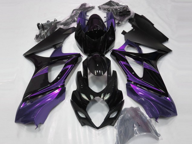 Morado Humor & Negro Brillante 2007-2008 Suzuki GSXR 1000 Carenados Moto Morado Humor & Negro Brillante 2007-2008 Suzuki GSXR 1000 Carenados Moto
