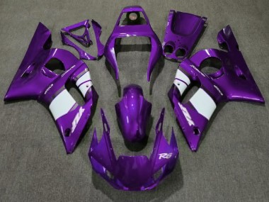 Morado Intenso & Blanco 1998-2002 Yamaha R6 Carenados Moto