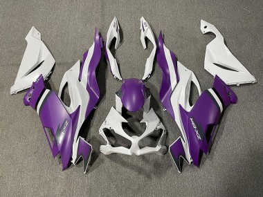 Morado Mate & Blanco 2019-2023 Kawasaki ZX6R Carenados Moto