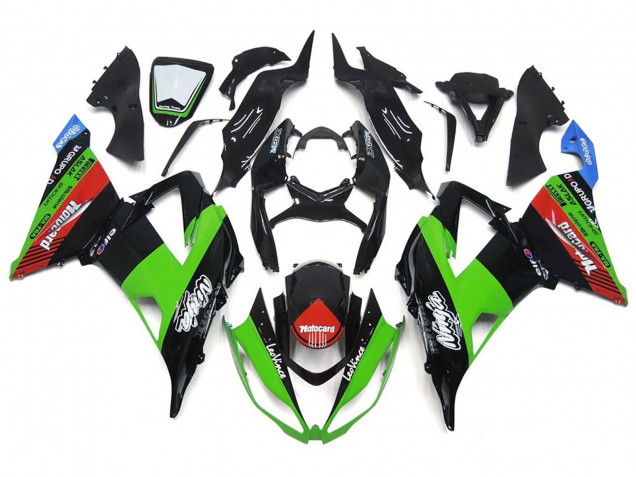 Motocard Verde & Negro 2013-2018 Kawasaki ZX6R Carenados Moto Motocard Verde & Negro 2013-2018 Kawasaki ZX6R Carenados Moto