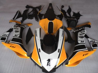 Naranja & Blanco 2015-2019 Yamaha R1 Carenados Moto