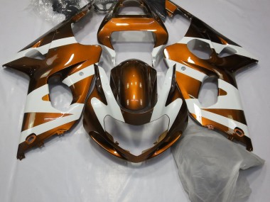 Naranja Brillante & Blanco 2000-2002 Suzuki GSXR 1000 Carenados Moto