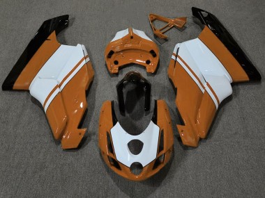 Naranja Brillante & Blanco 2003-2004 Ducati 749 999 Carenados Moto