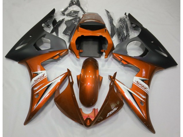 Naranja Brillante & Blanco 2003-2004 Yamaha R6 Carenados Moto