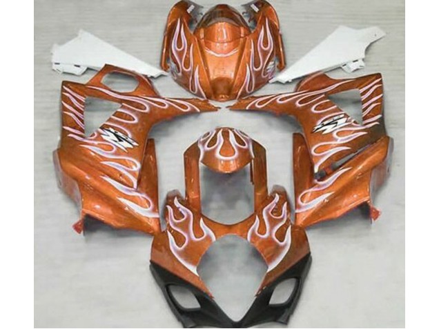 Naranja Brillante & Blanco Llama 2007-2008 Suzuki GSXR 1000 Carenados Moto Naranja Brillante & Blanco Llama 2007-2008 Suzuki GSXR 1000 Carenados Moto