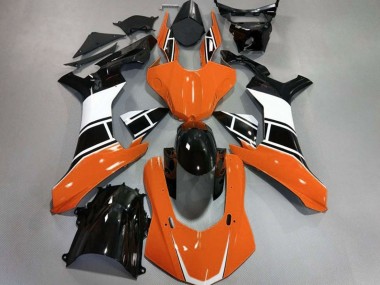 Naranja Brillante Blanco & Negro 2015-2019 Yamaha R1 Carenados Moto