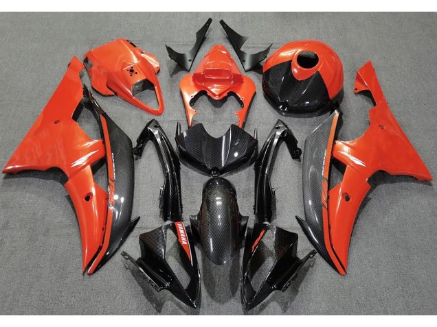 Naranja Brillante & Fibra De Carbono 2008-2016 Yamaha R6 Carenados Moto Naranja Brillante & Fibra De Carbono 2008-2016 Yamaha R6 Carenados Moto