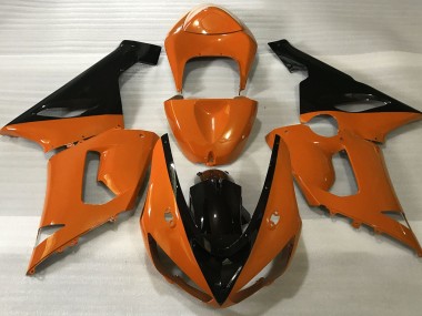 Naranja Brillante & Negro 2005-2006 Kawasaki ZX6R Carenados Moto