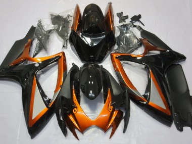 Naranja Brillante & Negro 2006-2007 Suzuki GSXR 600-750 Carenados Moto