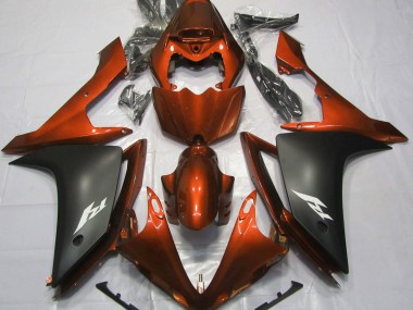 Naranja Brillante & Negro 2007-2008 Yamaha R1 Carenados Moto
