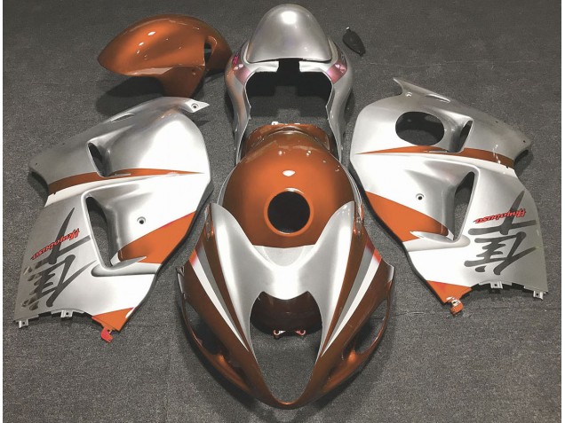 Naranja Brillante & Plata 1997-2007 Suzuki GSXR 1300 Carenados Moto Naranja Brillante & Plata 1997-2007 Suzuki GSXR 1300 Carenados Moto