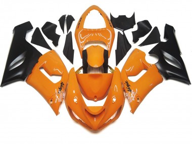Naranja Claro & Negro 2005-2006 Kawasaki ZX6R Carenados Moto