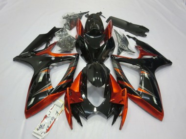Naranja & Negro 2006-2007 Suzuki GSXR 600-750 Carenados Moto
