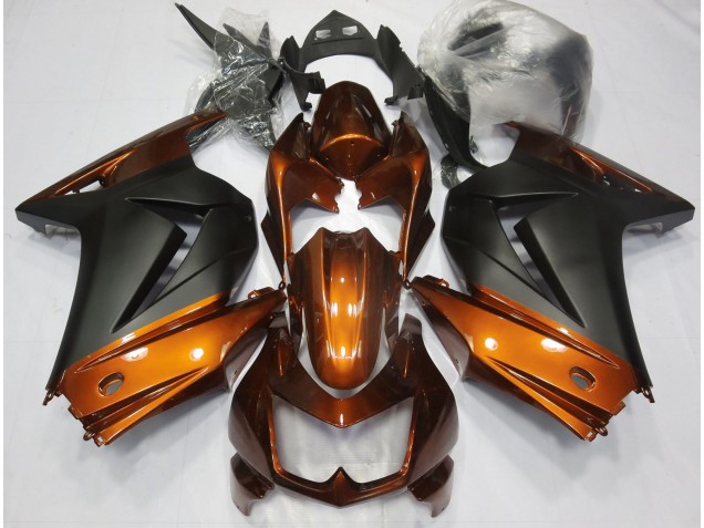 Naranja & Negro Mate 2008-2012 Kawasaki Ninja 250 Carenados Moto Naranja & Negro Mate 2008-2012 Kawasaki Ninja 250 Carenados Moto