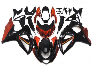 Naranja & Negro Personalizados Con Incrustaciones Plateadas 2009-2016 Suzuki GSXR 1000 Carenados Moto