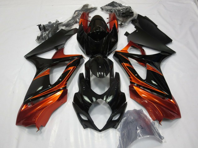 Naranja Quemado & Negro 2007-2008 Suzuki GSXR 1000 Carenados Moto Naranja Quemado & Negro 2007-2008 Suzuki GSXR 1000 Carenados Moto