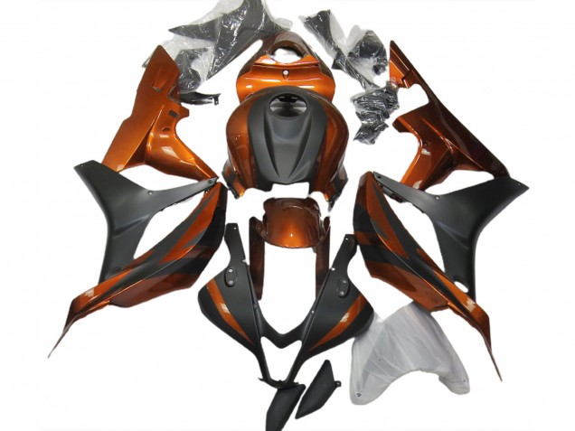 Naranja Quemado & Negro Mate 2007-2008 Honda CBR600RR Carenados Moto Naranja Quemado & Negro Mate 2007-2008 Honda CBR600RR Carenados Moto