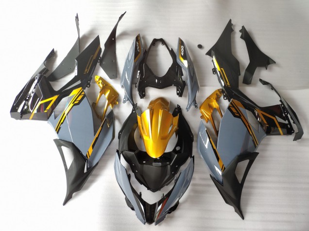 Nardo Gris & Dorado 2018-2023 Kawasaki Ninja 400 Carenados Moto Nardo Gris & Dorado 2018-2023 Kawasaki Ninja 400 Carenados Moto