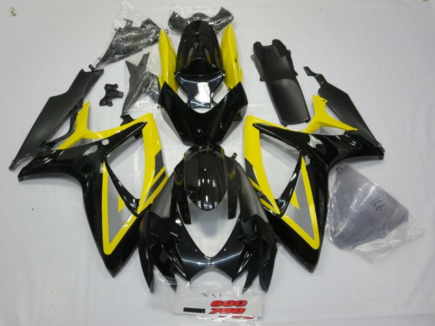Negro & Amarillo 2006-2007 Suzuki GSXR 600-750 Carenados Moto Negro & Amarillo 2006-2007 Suzuki GSXR 600-750 Carenados Moto