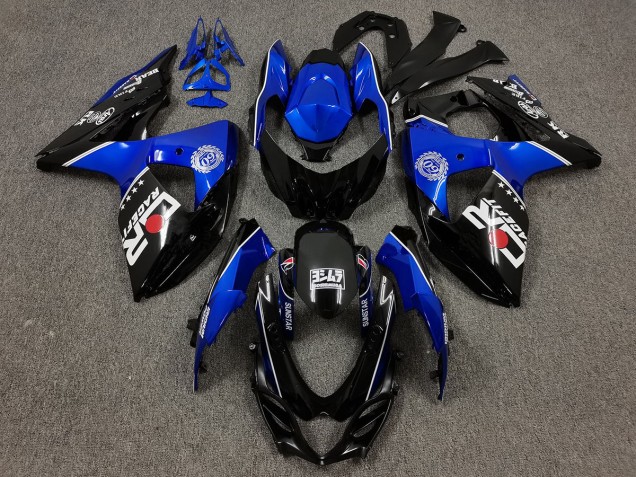 Negro & Azul Con Logotipos Personalizados 2009-2016 Suzuki GSXR 1000 Carenados Moto Negro & Azul Con Logotipos Personalizados 2009-2016 Suzuki GSXR 1000 Carenados Moto