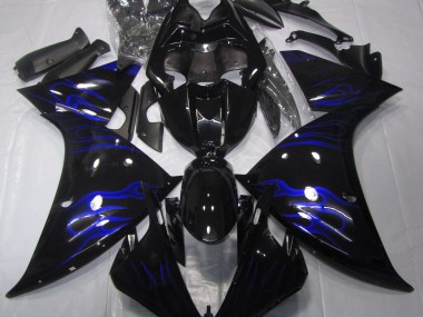 Negro & Azul Llama 2009-2011 Yamaha R1 Carenados Moto