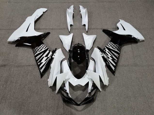 Negro Blanco & Plata 2011-2024 Suzuki GSXR 600-750 Carenados Moto Negro Blanco & Plata 2011-2024 Suzuki GSXR 600-750 Carenados Moto