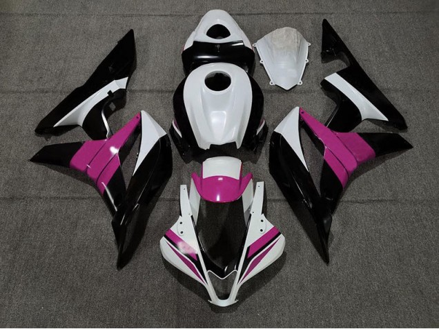 Negro Blanco & Rosa 2007-2008 Honda CBR600RR Carenados Moto Negro Blanco & Rosa 2007-2008 Honda CBR600RR Carenados Moto
