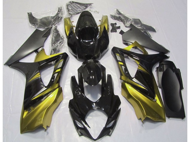 Negro Brillante & Amarillo 2007-2008 Suzuki GSXR 1000 Carenados Moto Negro Brillante & Amarillo 2007-2008 Suzuki GSXR 1000 Carenados Moto