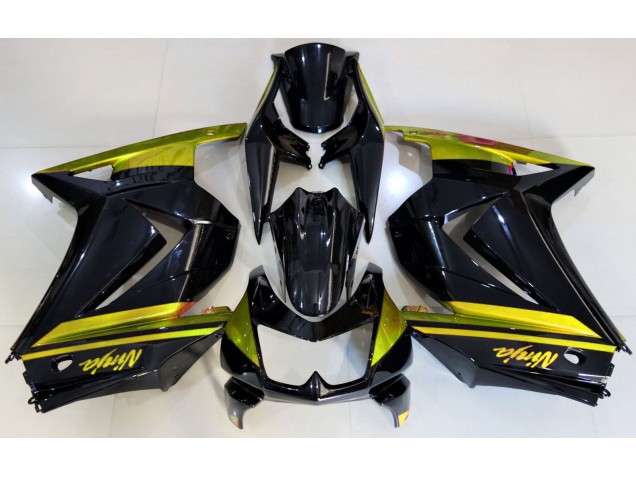 Negro Brillante & Amarillo 2008-2012 Kawasaki Ninja 250 Carenados Moto Negro Brillante & Amarillo 2008-2012 Kawasaki Ninja 250 Carenados Moto