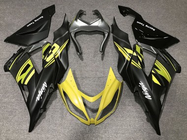 Negro Brillante & Amarillo 2013-2018 Kawasaki ZX6R Carenados Moto