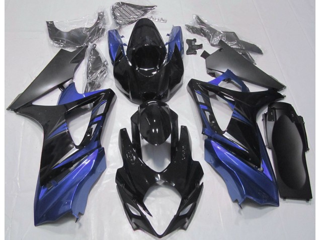 Negro Brillante & Azul 2007-2008 Suzuki GSXR 1000 Carenados Moto Negro Brillante & Azul 2007-2008 Suzuki GSXR 1000 Carenados Moto