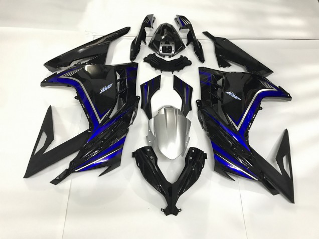 Negro Brillante & Azul 2013-2018 Kawasaki Ninja 300 Carenados Moto Negro Brillante & Azul 2013-2018 Kawasaki Ninja 300 Carenados Moto