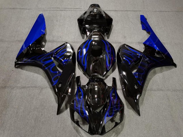 Negro Brillante Azul Llama 2006-2007 Honda CBR1000RR Carenados Moto Negro Brillante Azul Llama 2006-2007 Honda CBR1000RR Carenados Moto