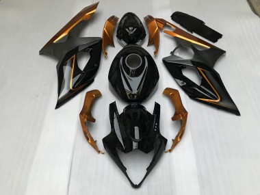 Negro Brillante & Bronce 2005-2006 Suzuki GSXR 1000 Carenados Moto
