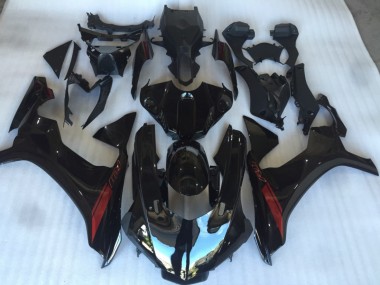 Negro Brillante Con Logotipo Rojo 2015-2019 Yamaha R1 Carenados Moto