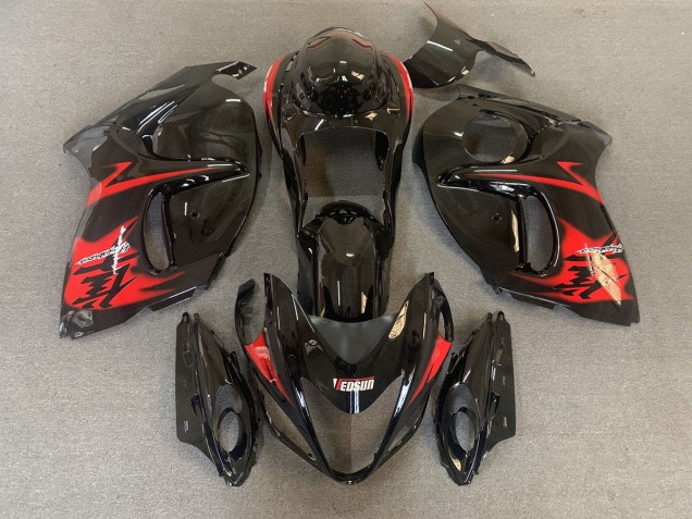 Negro Brillante Con Logotipos Rojos 2008-2020 Suzuki GSXR 1300 Carenados Moto Negro Brillante Con Logotipos Rojos 2008-2020 Suzuki GSXR 1300 Carenados Moto