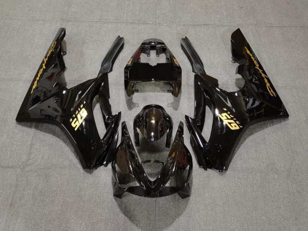 Negro Brillante & Dorado 2006-2008 Triumph Daytona 675 Carenados Moto Negro Brillante & Dorado 2006-2008 Triumph Daytona 675 Carenados Moto