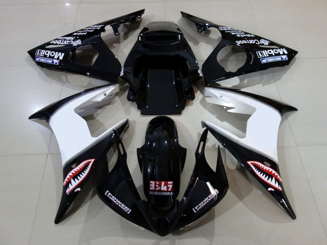 Negro Brillante & Logotipos 2006-2007 Yamaha R6 Carenados Moto Negro Brillante & Logotipos 2006-2007 Yamaha R6 Carenados Moto