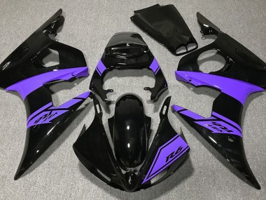 Negro Brillante & Morado 2003-2004 Yamaha R6 Carenados Moto