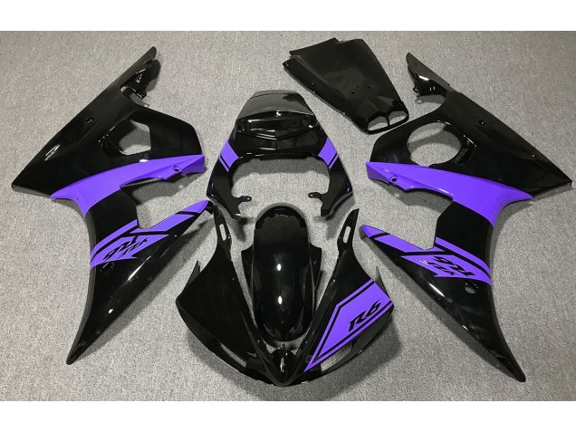 Negro Brillante & Morado 2003-2004 Yamaha R6 Carenados Moto Negro Brillante & Morado 2003-2004 Yamaha R6 Carenados Moto