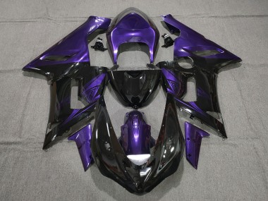 Negro Brillante & Morado 2005-2006 Kawasaki ZX6R Carenados Moto