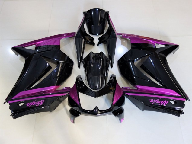 Negro Brillante & Morado 2008-2012 Kawasaki Ninja 250 Carenados Moto Negro Brillante & Morado 2008-2012 Kawasaki Ninja 250 Carenados Moto