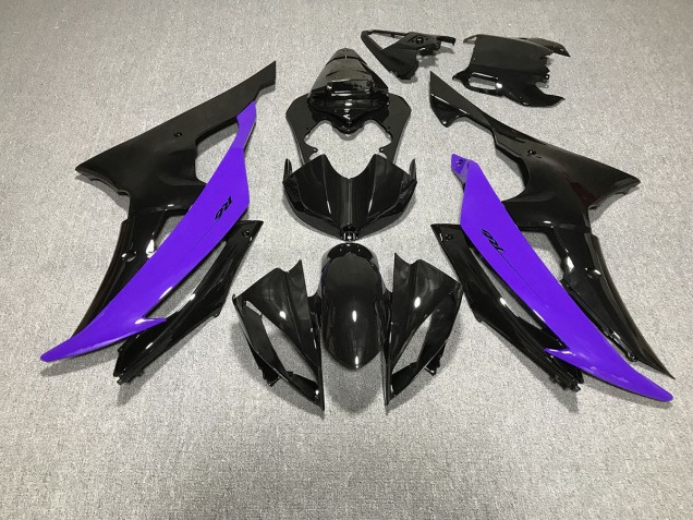 Negro Brillante & Morado 2008-2016 Yamaha R6 Carenados Moto Negro Brillante & Morado 2008-2016 Yamaha R6 Carenados Moto